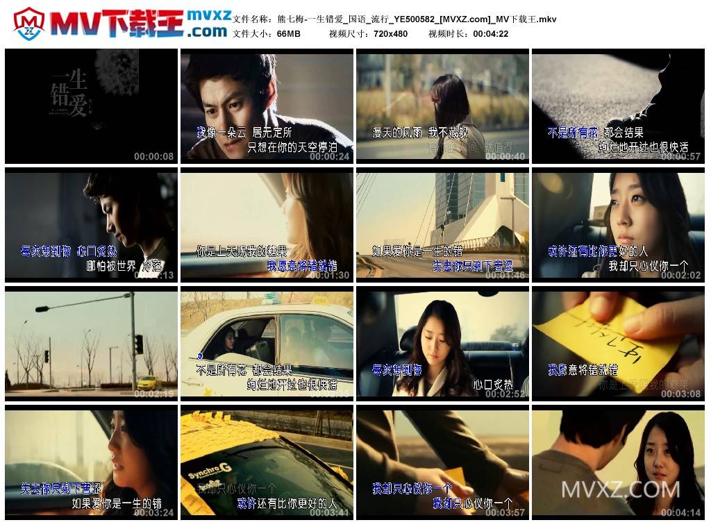熊七梅-一生错爱_国语_流行_YE500582